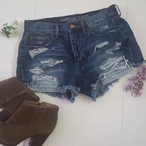 American Eagle distressed denim shorts
